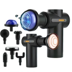 Pistolet de Massage Musculaire PHENITECH - Appareil de Massage Électrique avec 6 Vitesses et 5 Têtes de Massage, Soulagement des Douleurs Cervicales Dos Lombaires et Pieds, Récupération de la Fatigue (Store Med, neuf)