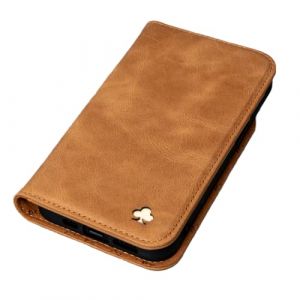 Porter Riley - Étui en Cuir pour iPhone 12 Mini (5.4 Pouce). Support/Coque/Portefeuille/étui à Rabat en Cuir véritable de qualité supérieure (Tan) (Porter Riley, neuf)