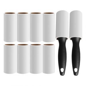 Vmiorzq D&eacute;passement des cheveux de chat, d&eacute;m&eacute;nagement de poils pour animaux de compagnie | Rouleaux de peluches pour poils d'animaux extra collants - Outils &agrave; main avec 2 poign&eacute;es, 60 feuilles (ruishenin, neuf)