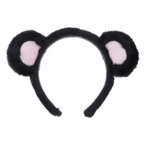 MUCKLILY Bandeau pour Cheveux Oreilles D'ours Fille Taille Unique Doux et Pelucheux Noir et Rose Cosplay F&ecirc;te D&eacute;guisement Accessoire Cheveux F&eacute;minin (Senike, neuf)
