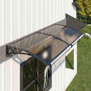 GUANSU-CN Auvent de Porte d'entr&eacute;e 100x240 cm, Marquise Ext&eacute;rieure en Polycarbonate Anti-UV, Anti-Pluie & Anti-Neige, Abri pour Terrasse & V&eacute;randa (Guansu-CN, neuf)