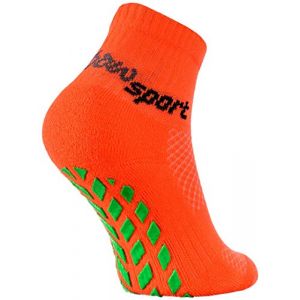 Rainbow Socks - Fille Gar&ccedil;on Chaussettes Antid&eacute;rapantes de Sport - 1 paire - Orange - Taille 24-29 (Iwuc, neuf)