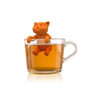 Winkee - Passoire à thé mignon en forme de chaton | Infuseur à thé pour thé en vrac | Infuseur à thé amusant | Passoire à thé pour tasse | Passoire à épices en silicone | Figurine en forme d'animal | (Gift Buddy, neuf)
