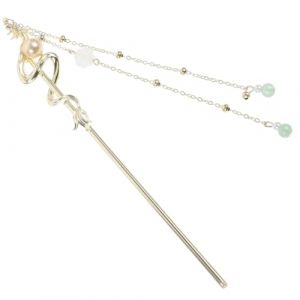 Veemoon B&acirc;tonnets &agrave; Cheveux De Dragon M&eacute;tal Robuste D&eacute;coration Pompons Femme Coiffure Zodiaque Dragon Mariages Cosplay Chignons Chinois (Quiet Window, neuf)