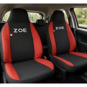 Auto Accessori Lupex Housses de siège auto compatibles Zoe | housses d'appuie-tête incluses | Made in Italy | Set de housses de siège avant et arrière | Logo brodé | Intérieur (noir/rouge) (LUPEX SHOP, neuf)