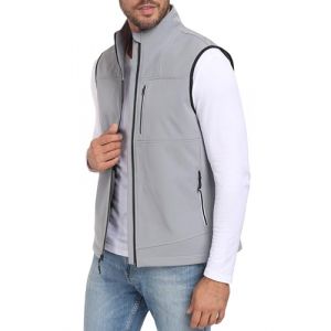 MoFiz Gilet Polaire Homme Sans Manche Gilet Outdoor Veste L&eacute;g&egrave;re de Travail Blouson Homme Chauffant avec Fermeture &eacute;clair Gris Clair-83 XXL (ARKE1688, occasion)