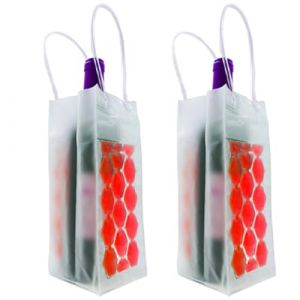 Lot de 2 sacs isothermes pour bouteille de vin et de bière - Refroidissement instantané et garde votre boisson froide - Garde au frais et au frais - Champagne et vin (rouge) (FineCare, neuf)