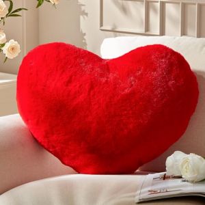 Yhoelata Coussin Coeur Groß, Coussin en Forme de Coeur Rouge, Oreiller Cœur Coussins Décoratif en Peluche, Coussins Décoration Canapé, Deco Chambre Ado Fille, 38x48 cm (Yhoelata, neuf)