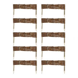 MC.Sammler Panneau en Saule tressé Palissades en Bois 16 Dimensions Hauteur: 10 cm Longueur: 60 cm clôture de Jardin 10 pièces (Globix24, neuf)