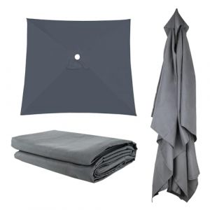Auvent De Remplacement Pour Parasol 300×300cm 300x200cm 200x200cm 4/6/8 Baleines, Toile De Rechange Rectangulaire/ Carré, Protection UV Durable Housse De Rechange Pour Déporté Parapluie(Greys,3X3m) (DUYULIANG, neuf)