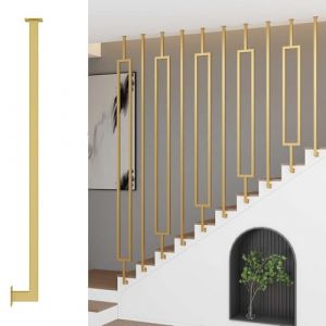 Main courante Main courante pour escalier Rampes en m&eacute;tal sur mesure pour escaliers, Garde-corps en fer &agrave; montage lat&eacute;ral, Poteaux de garde-corps universels pour escaliers r&eacute;sidentiels/h&ocirc;tels/bureaux/ (FR Magasin Phare, neuf)