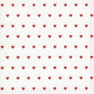 Lot de 16 serviettes en papier gaufrées pour mariage et amour - Petits cœurs rouges - Idéales comme décoration de table - Serviettes en papier avec motif et gaufrage - Convient également pour le (Malagro Versandhandel - Expédition depuis l'Allema, neuf)