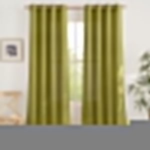PONY DANCE Rideaux Lin - Voilage pour Fenêtre, Panneaux Naturel Interieurs, Decoration Maison Chambre Fille Enfant avec Oeillets, 2 PCs, 140 cm Largeur sur 245 Hauteur, Jaune (RYB HOME EU, neuf)