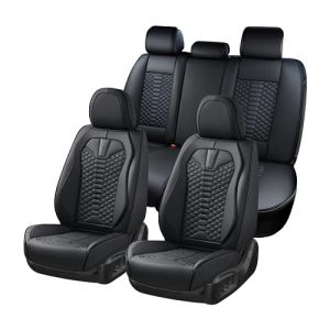 Coverado Housses de Siège de Voiture Universelles - Cuir Nappa imperméable Ensemble Complet de Housses de siège 5 sièges Protecteur de siège d'auto pour Avant et Arrière de Siège Auto (Coverado, neuf)