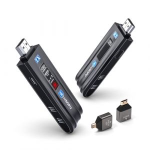 WELUSOPU 2025 Transmetteur HDMI sans Fil 5G, avec Affichage LED, &Eacute;metteur r&eacute;cepteur HDMI sans 1080P@60Hz, Port&eacute;e 50M pour Laptop, PC vers HDTV, Moniteur, Projecteur (WELUSOPU FR, neuf)