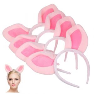ABOOFAN 4 pi&egrave;ces Bandeau Oreilles Cochon Peluche Rose Serre-t&ecirc;te &Eacute;lastique Confortable Accessoire Cosplay pour Adultes et Gar&ccedil;on Fille D&eacute;coration F&ecirc;te D&eacute;guisement Animaux (Halleyham, neuf)