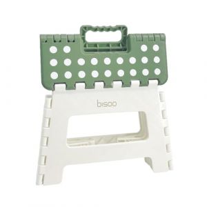 Bisoo Tabouret Pliant - Marche Pied Enfant - Tabouret Pliable Portable en Plastique - Marche Pied Pliable pour Salle de Bains et Cuisine - Sûr et Pratique pour Filles & Garçons - 22 cm Olive (Bisoo LLC, neuf)