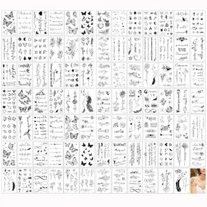 Rosymormor 90 Feuilles Tatouages ​​Éphemere Femmes Adultes, 400+ styles Petits Faux Tatouages ​​Autocollants, Tatouages ​​Réalistes Durables Filles Corporel Carnaval Coachella Fête Musicale Costume (Rosymormor-EU, neuf)