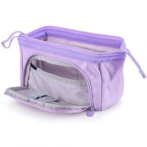 GWAWG Trousse Crayons Grande Capacité avec 3 Compartiments Violette Esthétique avec Compartiment et Poignée Zippée Trousse Scolaire à Crayons Portable pour Bureau Collège (GWAWG, neuf)