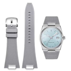 AIYIRUO Bracelets de Montre Tissot PRX Series Powermatic 80,12mm Bracelet en Caoutchouc Souple avec un Adaptateur en M&eacute;tal Quick release, Tissot PRX Series Montres Bracelet Hommes T137.407/410 (HAIRUOZE, neuf)