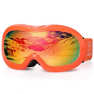 EXP VISION Masque de Ski pour Enfant 2 &agrave; 14 Ans Lunette Ski Masque Ski OTG de Gar&ccedil;on ou Fille Anti-UV Antibu&eacute;e Compatible avec Casque Lunettes de Neige (TOP OutdoorSports, neuf)