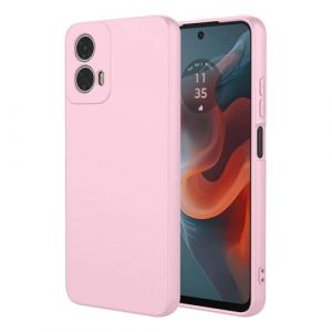 ILING Coque pour Motorola Moto G34 5G / Moto G45 5G, Simple Couleur Unie Dos Souple Silicone Liquide TPU Bumper Antichoc Housse Tr&egrave;s Mince Mat &Eacute;l&eacute;gant Femme &Eacute;tui (Rose) (Wanten, neuf)