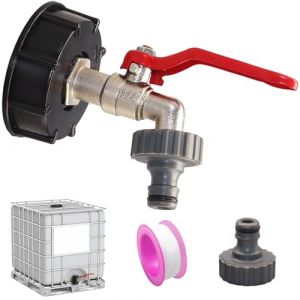 3/4" Robinet Cuve, Robinet Cuve Plastique, Robinet Cuve a Eau S60X6 IBC, Robinet Recuperateur Eau de Pluie, Raccord Cuve 1000 litres, Robinet de Jardin, pour Seau de Pluie, R&eacute;servoir d'eau (MXSTORY, neuf)