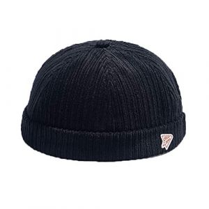 YAMEE Bob Homme Docker Bonnet Femme Casquette Neuf Urban Style Bord Roulé rétro Travailleur Marin Unique Street décontracté Brimless Chapeau (One Size 56-58cm) (YAMEE, neuf)