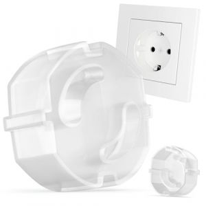 REDTRON 20×Cache Prise Bébé Electrique, Cache Prise pour Securite Enfant, Protection Prise Courant Électrique, protection contre les chocs électriques, Caches Prises Universal sans colle, Transparent (Homelink EU, neuf)