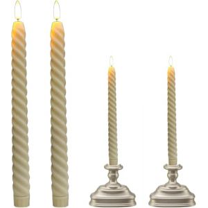 Bougies LED, Bougies Chandelier LED Flamme Vacillante, Pour Maison, &eacute;glise, F&ecirc;te, No&euml;l D&eacute;coration, Blanc Ivoire, 2Pcs (OliveeeBeauty, neuf)