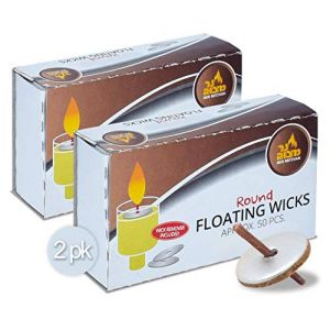 Ner Mitzvah Mèches flottantes Rondes – 100 pièces (Environ) – Mèches en Coton et Supports de Disque en liège pour Tasses à Huile – Pince à épiler pour enlever la mèche (round2012, neuf)