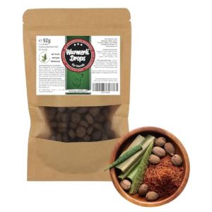 Trade Teamwork Wurmerli &reg; - Snack pour Chiens/friandises aux extraits de Plantes comme la Vermifuge, la Racine d'ang&eacute;lique, l'alo&egrave;s et la Noix, 92g / (Pack de 2 Mois &agrave; 10kg, env. 60 pi&egrave;ces) (Trade Teamwork, neuf)