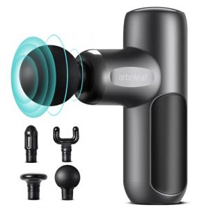 arboleaf Pistolet de massage Mini 0,39 kg avec 5 vitesses et 4 têtes de massage, masseur à main 3200 tr/min avec moteur silencieux, pistolet musculaire pour la maison, le fitness et les voyages (arboleaf, neuf)