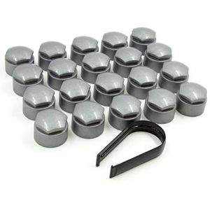 Partsdealers® Cache-écrous Ronds Fait pour Audi A1 A3 A4 A5 A6 A7 A8 TT Q3 Q5 Q7 17 mm (Alliage Gris.) (Partsdealers, neuf)