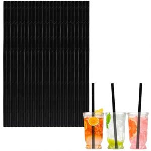 100 pièces Pailles Carton Jetables Biodégradable Recyclable,Pailles en Papier Kraft de Écologique Noir pour Cocktail Jus Café Smoothie,pour Anniversaire, Mariage, Noël,Douche de Bébé,Fête (TZY Official store, neuf)
