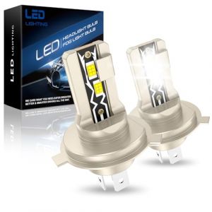 OVVOFPP Ampoules H4 LED, 80W 28000LM 6500K Blanc Phares pour Voiture, 6 Fois Super Luminosit&eacute;, 1:1 Mini LED H4 Remplacement Halog&egrave;ne et X&eacute;non Kit, Ampoule h4 (ShengMINT, neuf)