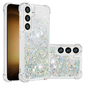SIYOPINPFY Compatible avec Coque Samsung Galaxy S25, [Silver Back] Fille Silicone Paillette Glitter de Luxe Support，Liquide Gel Housse Etui de Protection pour Samsung Galaxy S25 - Love Silver YB (SIYOPINPFY, neuf)