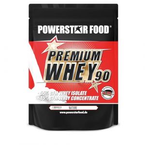Powerstar PREMIUM WHEY 90 Poudre de Prot&eacute;ine 850 g | 84,4% Prot&eacute;ine | Whey Protein Powder | Produit en Allemagne | 55% Isolat de Whey CFM & 45% Concentrat CFM | Riche en EAA & BCAA | Nature (POWERSTAR FOOD, neuf)