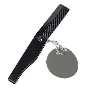 DRESSOOS Peigne Pliable, Porte-Clés, Miroir, Peigne Pour Homme, Peigne De Poche Pliable, Petit Peigne Pliable, Peigne Pliable Portable, Peigne Pliable À Dents Fines, Peigne Pliable De (Mingsyue, neuf)