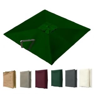 VLKLPZAHAK Auvent De Remplacement pour Parasol Déporté Carré De 3 M, Toile De Rechange pour Parasol De Jardin Extérieur, Housse De Rechange 8 Baleines Protection UV(Green,3x3m (9.8x9.8ft)) (xuyuhenghe, neuf)