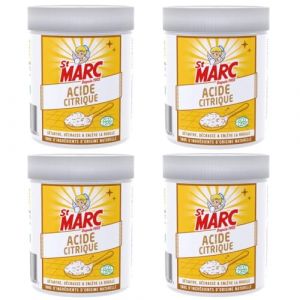 ST MARC Lot de 4 Acides Citrique Nettoyant Multi-Usage 100% d'Origine Naturelle 500 g (Stock Bureau Maison Bien-&ecirc;tre, neuf)