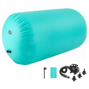 MEKETUM Air Roller Gym Tapis de Gymnastique Rythmique Gonflable 60 75 90 CM Cylindre &agrave; air gymnastique Roll avec pompe pour la formation de rebond des mains/maison/yoga/Fitness (Aostrill, neuf)