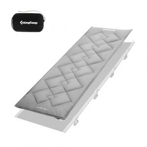 KingCamp Surmatelas 500 g/m&sup2; &agrave; Garnissage &Eacute;pais pour Lit de Camp Pliable, Matelas de Lit de Camp / Coussin avec Double Syst&egrave;me Antid&eacute;rapant, Polycoton Respirant, Lavable en Machine, pour Camping (KingCamp EU, neuf)