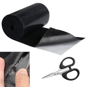 Tissu Autocollant Reparation Noir, 10 cm x 2 m Ruban Adh&eacute;sif Double Face pour Tissus, Patch R&eacute;paration Tissus Autocollant pour R&eacute;paration Canap&eacute;s, Chaises, Meubles, Doudounes, Tentes en Toile (ManZhenLi, neuf)