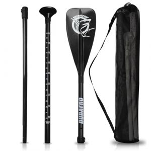 Pagaie Carbone avec Sac - 3 Pièces pour Sup Kayak Stand Up Paddle Board Professional Speed ​​- Légère 760 g Pagaie Télescopique Réglable 165 cm - 205 cm Paddle Kajak Surfboard Plug-in System (Liszton Shop, neuf)
