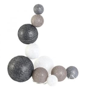 Paris Prix Guirlande Boules 10 Led Multi Taille 192cm Gris (Paris Prix, neuf)