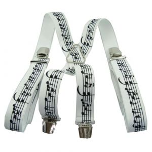 Mesbretelles Bretelles pour Homme Grande Taille 130CM homme fort 4 pinces solides de fabrication Fran&ccedil;aise (Note de musique) (LeBigBazar, neuf)