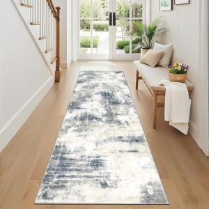 SHACOS Tapis de Couloir 65x180cm, Poil Ras Tapis de Passage Couloir Antidérapant et Lavable Moderne Motif Abstrait Tapis de Sol Long Entrée Doux pour Porte Couloir Cuisine Buanderie Chambre, Bleu (Shenzhen MJ Shopping Co.,Ltd., neuf)