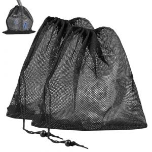 2 Pack Sac de Pompes, 45*45 CM Sac en Filet de Filtre de Pompe avec Cordon de Serrage, Accessoires de Filtre de Maille &agrave; eau Domestique, Sac Filtre Maille Exterieur for &eacute;tang Jardin Aquarium(noir) (HaoHaoDeHeHu, neuf)