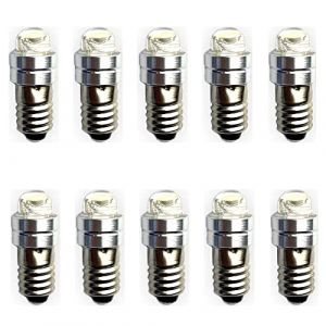 Gutrese E5 Ampoule LED, 10pcs E5 ampoule spirale indicateur dc3v - 6v et dc9v - 24V blanc froid et chaud 0,2 Watt 6-7lm (DC3-6V, Blanc froid) (GutReise, neuf)